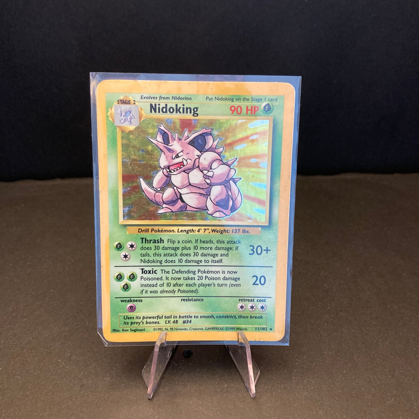 Nidoking #11 Pokemon Base Set Holo