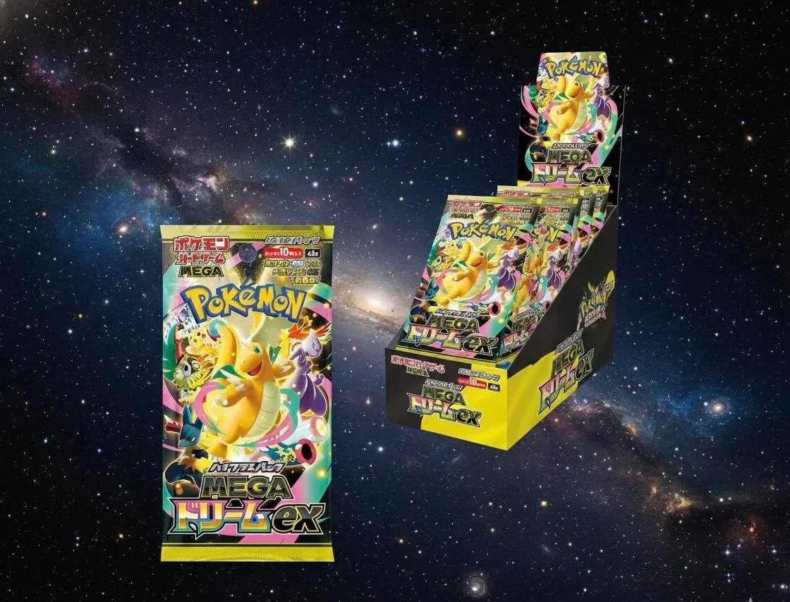 Mega Dream ex booster pack and display box