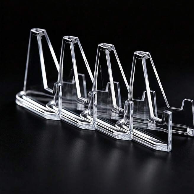 Clear acrylic card display stands