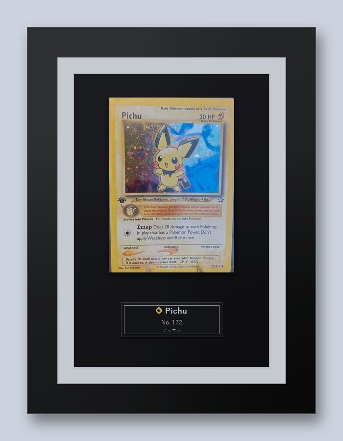 Pichu in a portrait frame